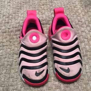 Nike Kids Pink and Black Slip-On Shoes